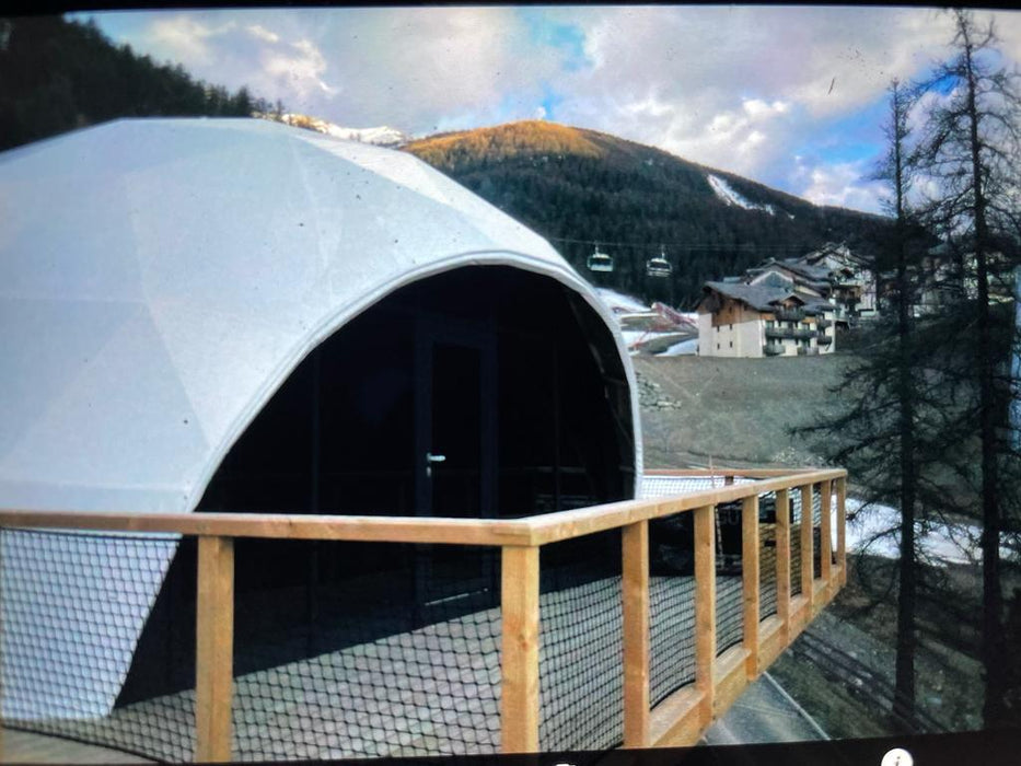 Ø9m Insulated Glamping Dome PVC-Glass wall - semi-permanent building