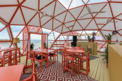 Custom Beach Bar Event pavilion Dome Ø11m – Palanga, Lithuania