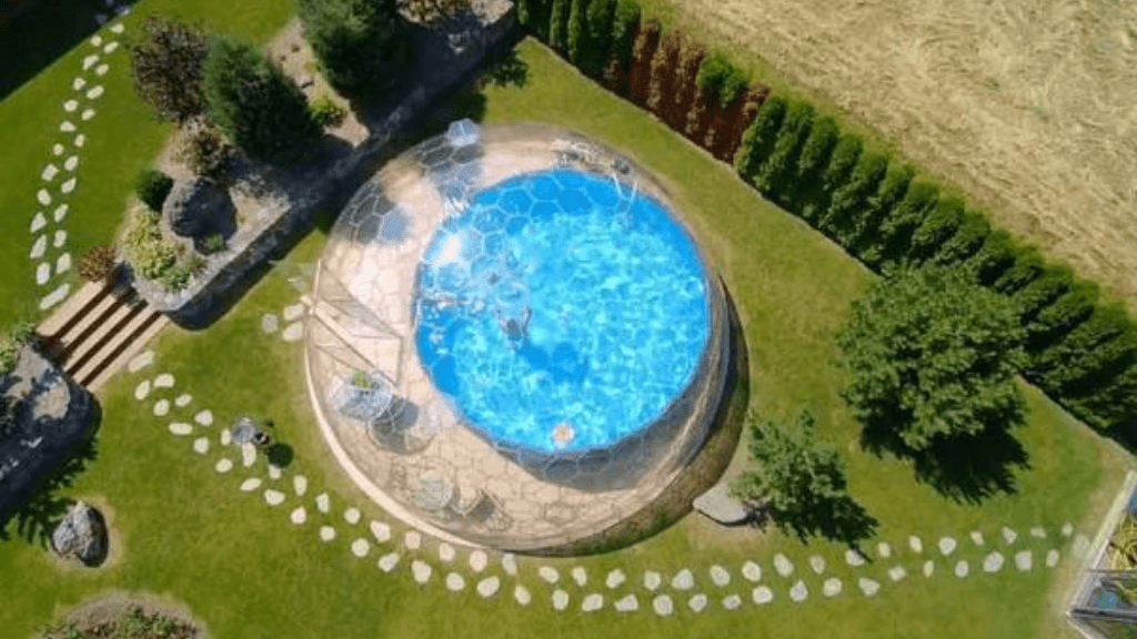 Pool Enclosure and Hot Tub