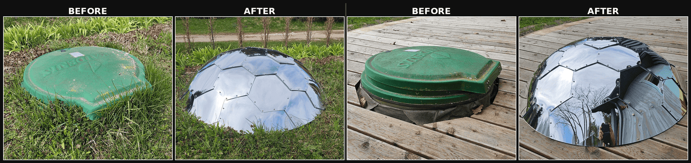 Decorative outdoor covers. Well cover. Septic tank cover. Yard utility covers