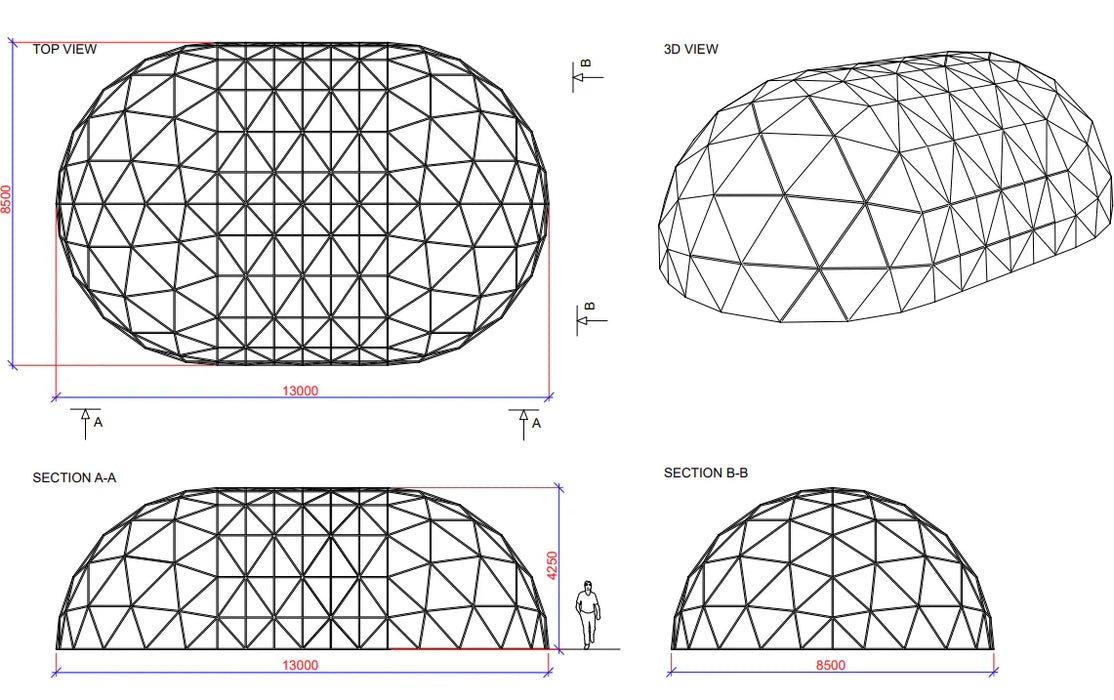 Metal Frame with PVC Cover TUNNEL Dome