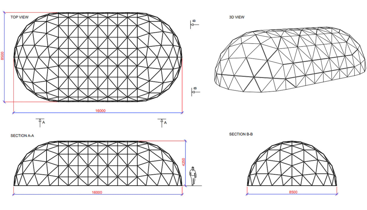 Metal Frame with PVC Cover TUNNEL Dome