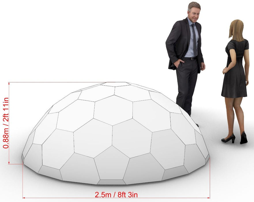 Ø250cm H88cm / Ø98in H35in Aura Dome™ Decor Opal
