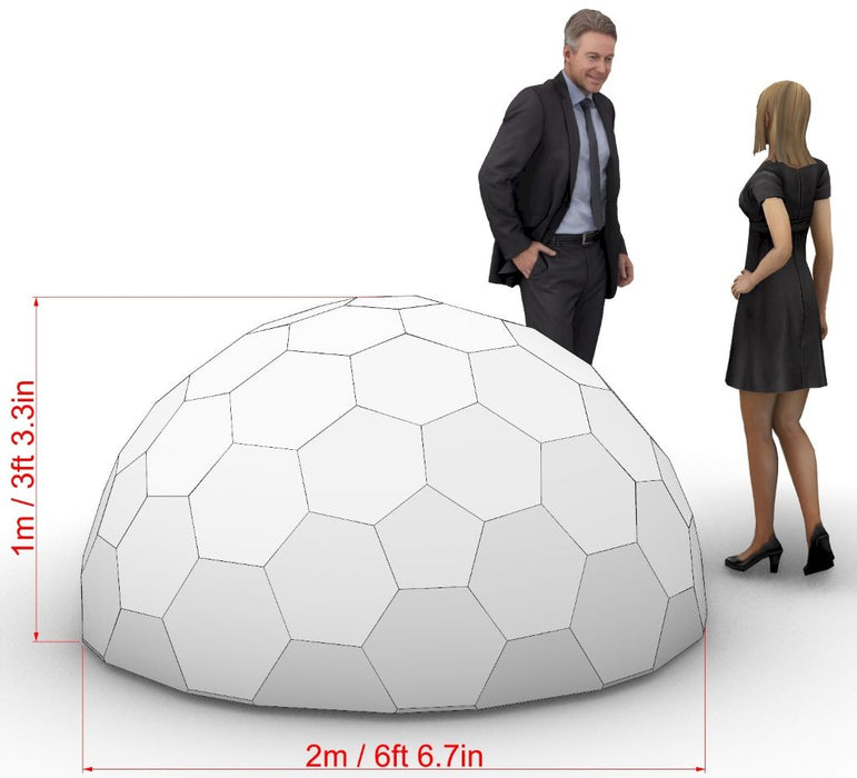 Ø200cm H100cm / Ø79in H39in Aura Dome™ Decor Opal