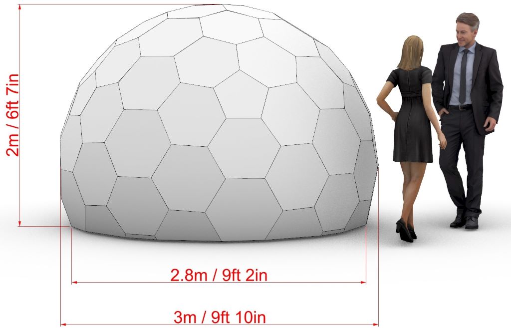 Ø300cm H200cm / Ø118in H79in Aura Dome™ Decor Opal