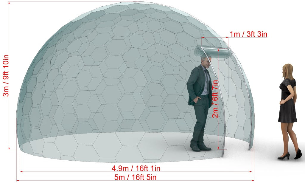 Aura Dome™ Ø6m, H3,5m - STANDARD - Cupola geodetica