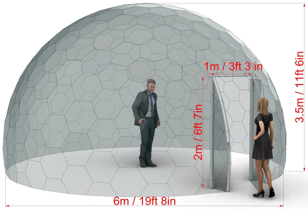 Aura Dome™ Ø6m, H3,5m - STANDARD - Cupola geodetica