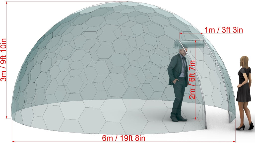 Ø4m Aura Dome™ avec porte à enroulement zippée