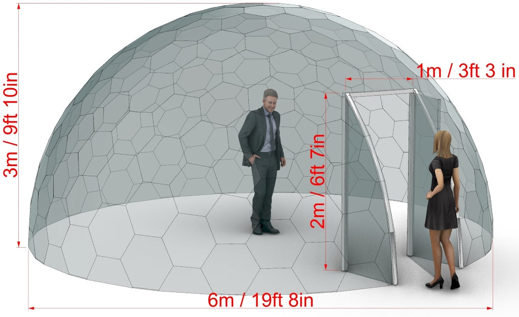 Aura Dome™ Ø6m, H3,5m - ESTÁNDAR - Domo geodésico