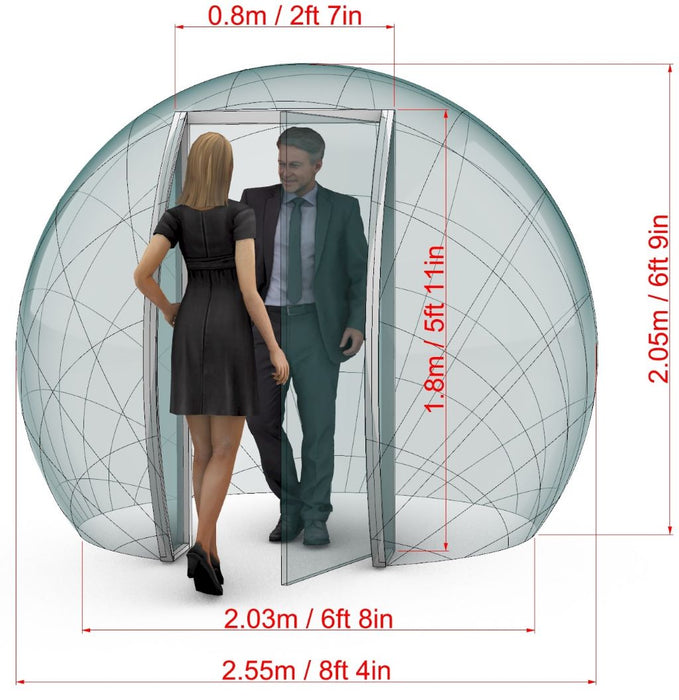 Dôme Ø3 Aura Bubble™ avec porte en verre