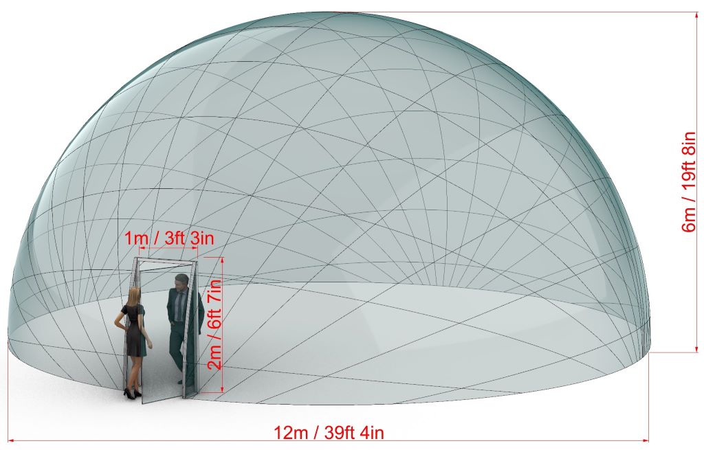 Aura Dome™ Ø6m, H3,5m - STANDARD - Cupola geodetica