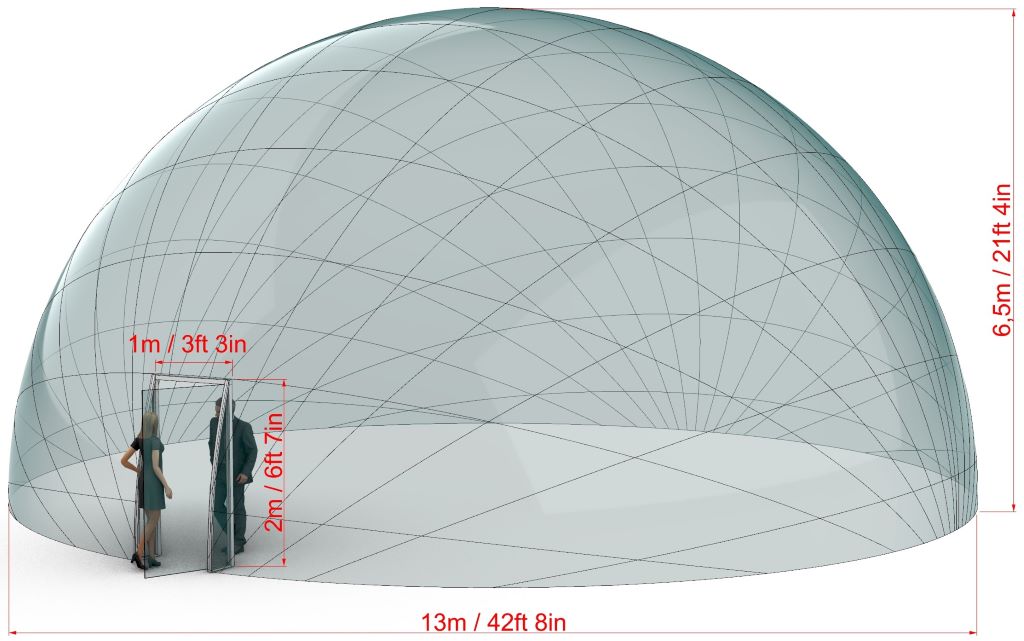 Aura Dome™ Ø6m, H3,5m - STANDARD - Cupola geodetica