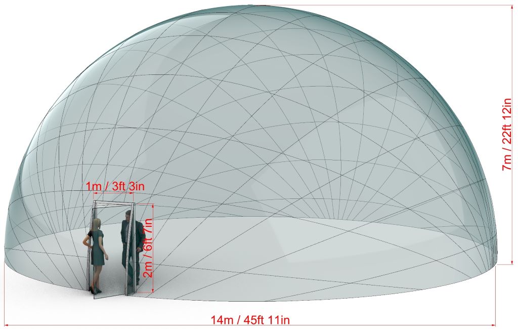 Aura Dome™ Ø6m, H3,5m - STANDARD - Cupola geodetica
