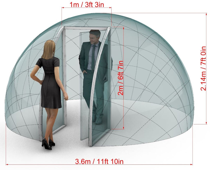Ø3,6m H2,14m / Ø11ft 9in H7ft Luxury Aura QUAD™ with Glass Door