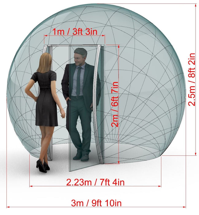 Ø4 Luxury Aura Dome™ avec porte vitrée