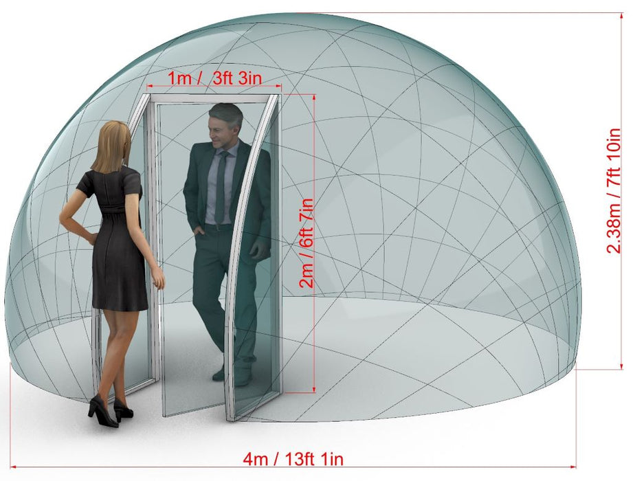Ø4m H2,38m / Ø13ft 1in H7ft 9in Luxury Aura QUAD™ with Glass Door