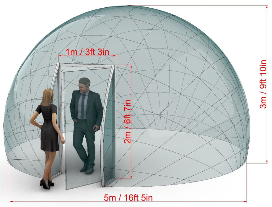 Ø5m H3m / Ø16ft 4in H9ft 10in Luxury Aura QUAD™ with Glass Door All-In