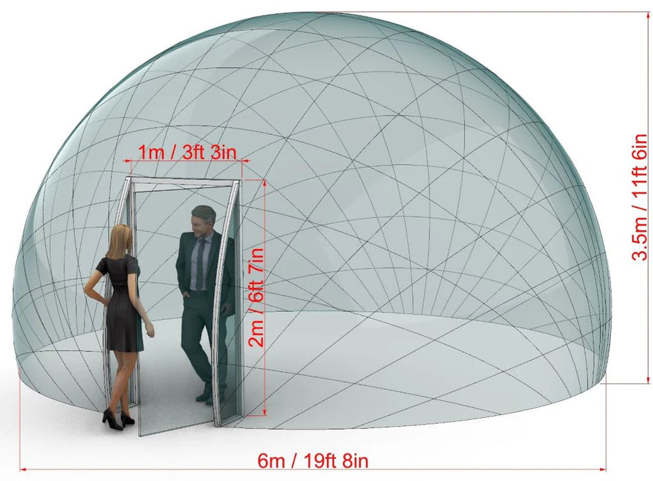 Polycarbonate Dome with Wood Cabin for Glamping