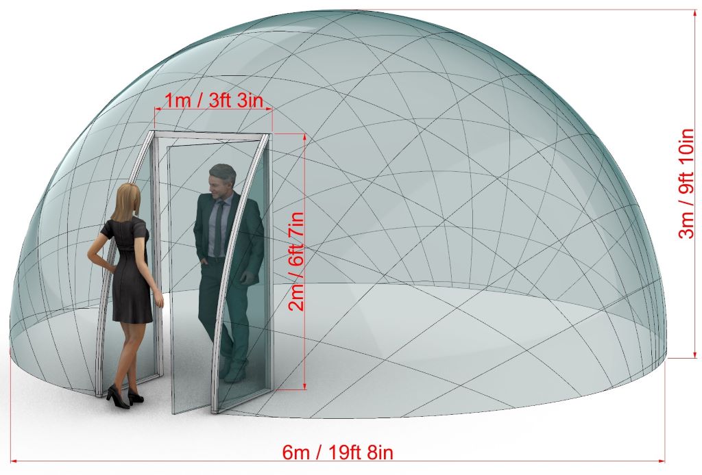 Aura Dome™ Ø6m, H3,5m - STANDARD - Cupola geodetica