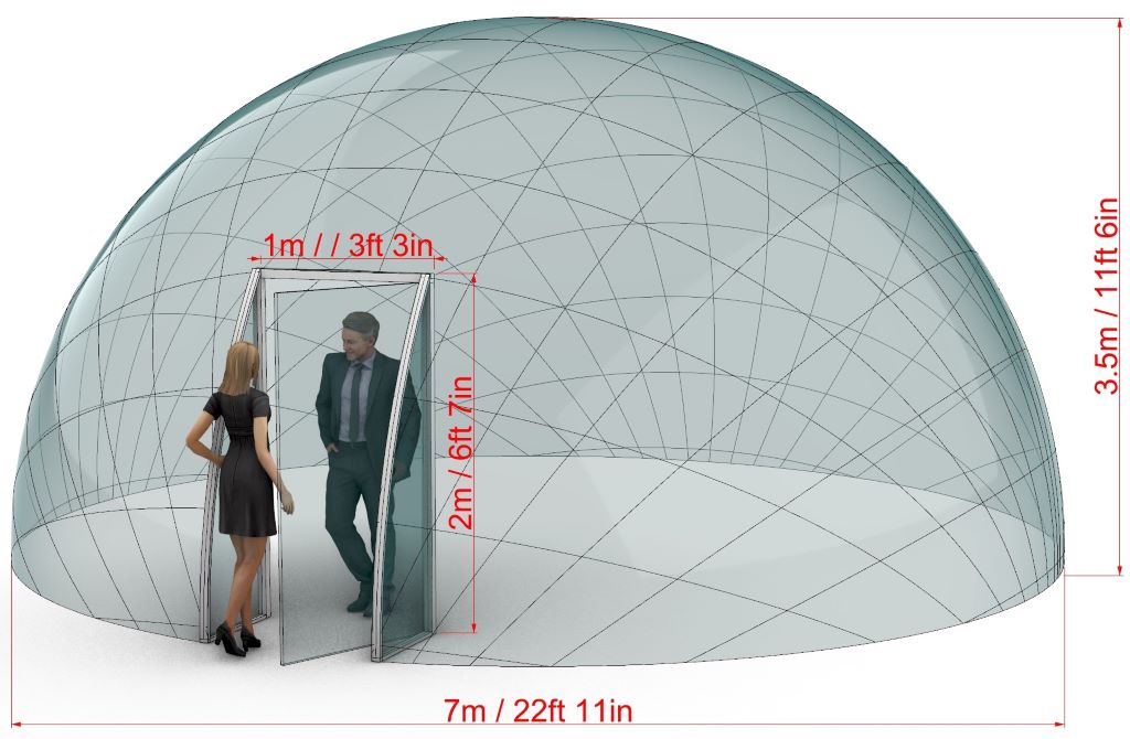 Aura Dome™ Ø6m, H3,5m - STANDARD - Cupola geodetica