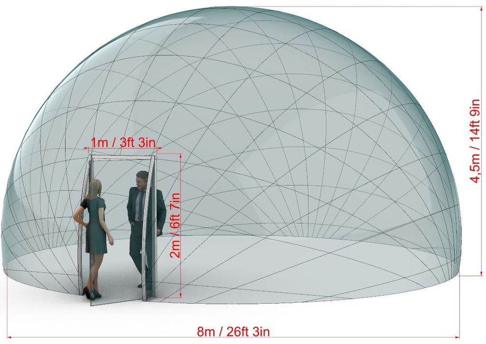Ø4 Luxury Aura Dome™ mit Glastür