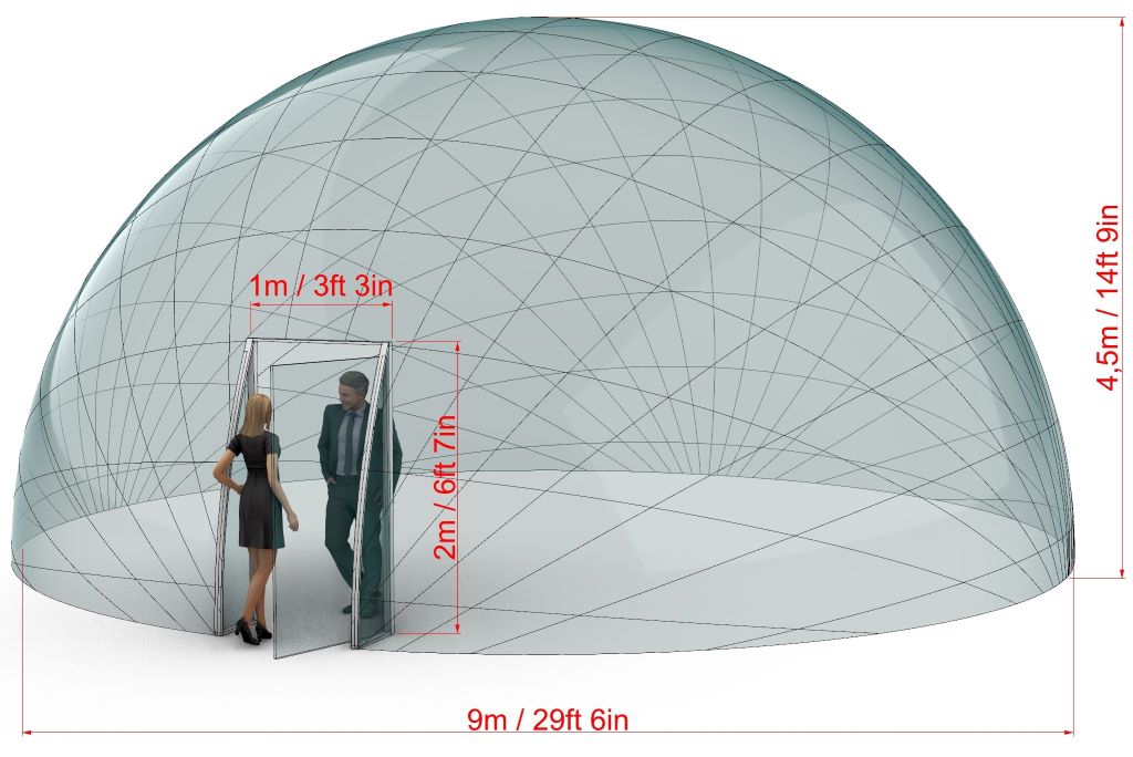 Aura Dome™ Ø6m, H3,5m - STANDARD - Cupola geodetica