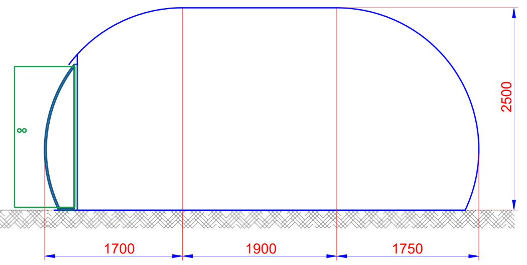 Ø4,5m Luxury Aura Dome™ avec porte vitrée