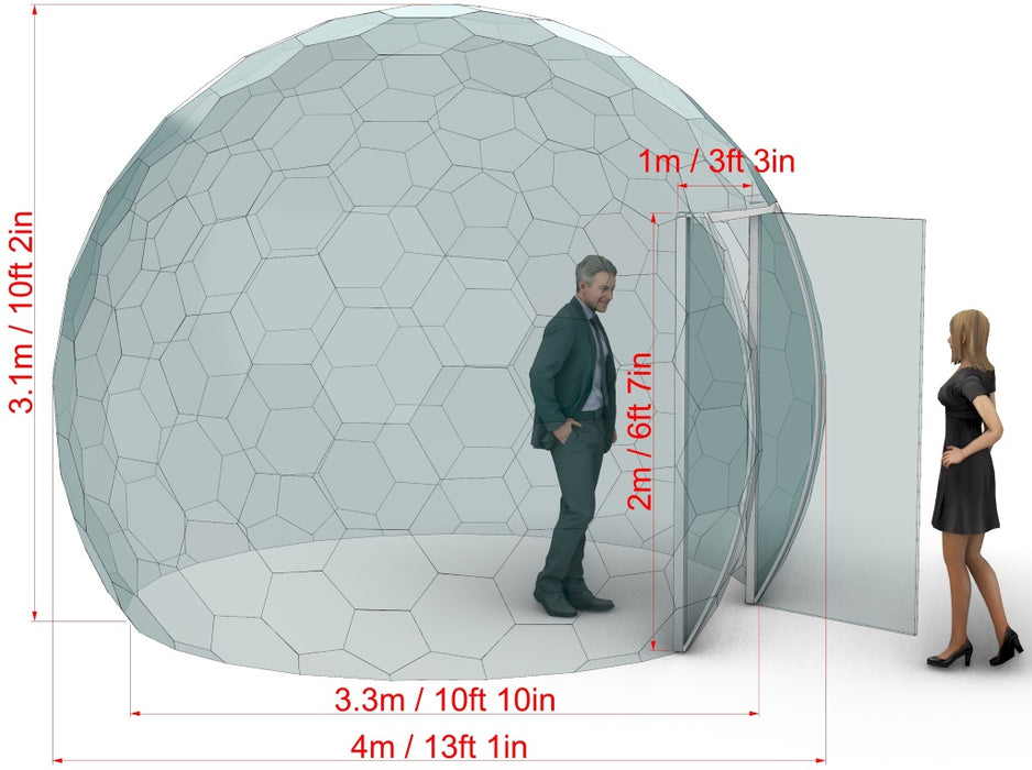 Dôme Aura Bubble™ Ø3,5m avec porte vitrée
