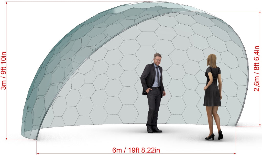 Ø6m H3m / Ø19ft 8in H9ft 10in Luxury Hot Tub Shelter - Aura Dome™