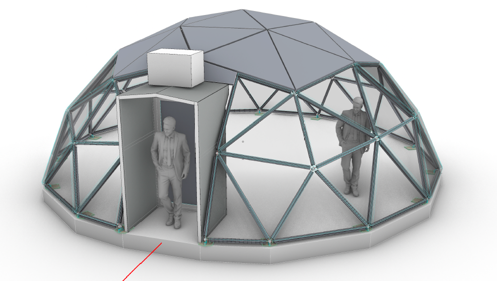 Ø8m (26ft) Insulated Triple-Pane Glass Dome F3 3/7