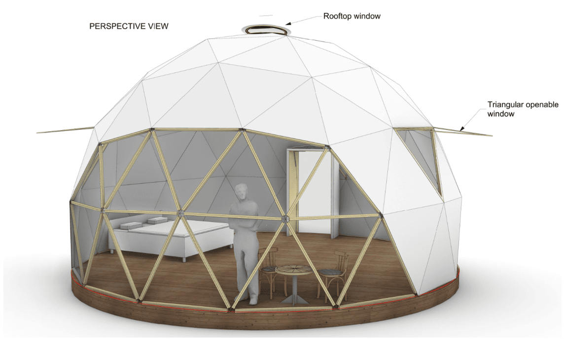 Ø6m STAR/Holz/PVC Zelt Dome