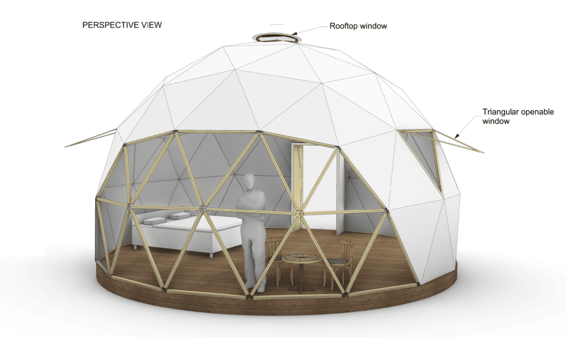 Carpa Ø5-12m STAR/madera/PVC Cúpula