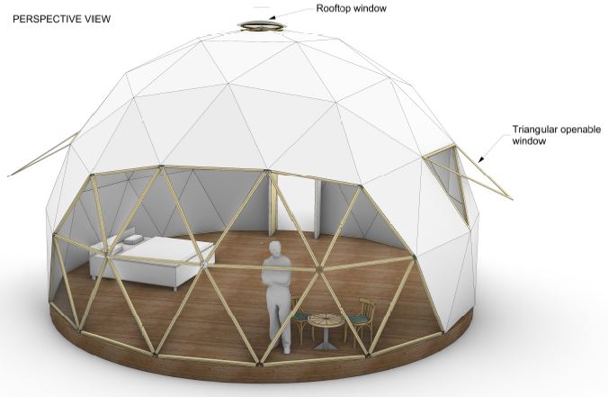 Ø6m STAR/Holz/PVC Zelt Dome