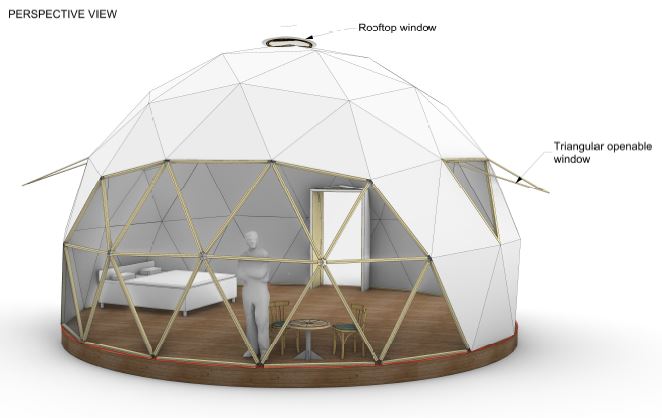 Ø6m STAR/Holz/PVC Zelt Dome