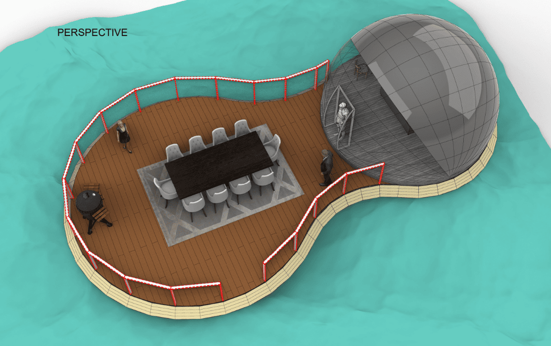 Ø6m H3,5m / Ø19ft 8in H11ft 5in Luxury Aura QUAD™ Raft with Glass Door