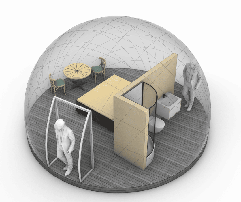 Ø6m H3m / Ø19ft 8in H9ft 10in Luxury Aura QUAD™ with Wood Cabin