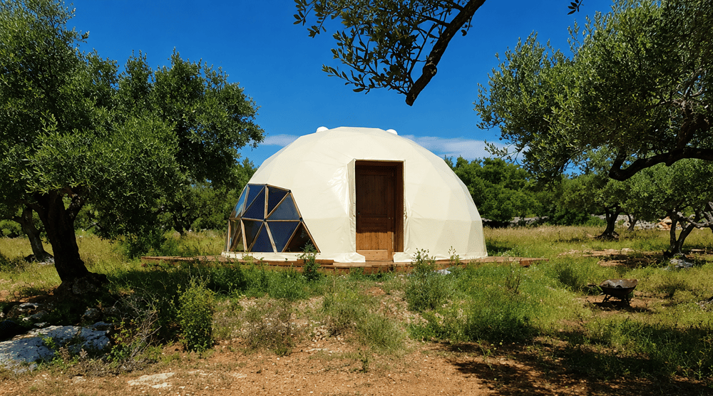 Ø6m H3,6m STAR/WOOD/PVC tent Dome V3 4/7