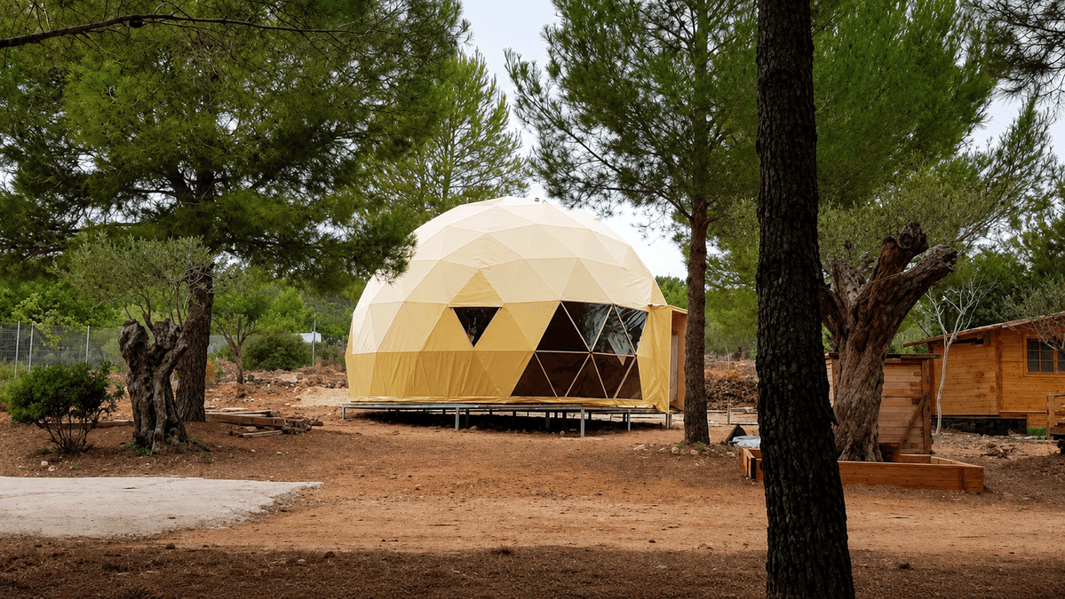 Ø6m H3,6m STAR/WOOD/PVC tent Dome V3 4/7