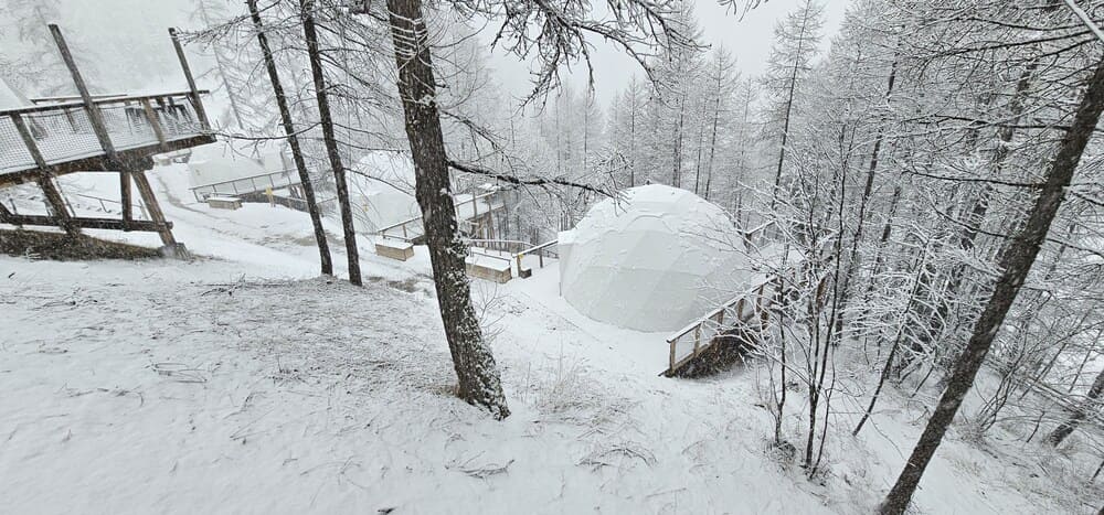 Ø8m Alpine Hütte Isolierte Kuppeln Halbpermanente PVC-Gebäude