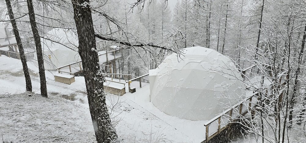 Ø7.2m Alpine Hut Insulated Domes PVC semi-permanent buildings