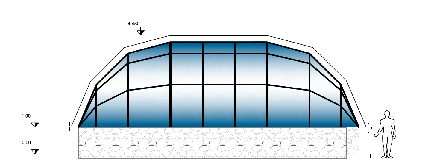 Cupola in vetro coibentato - edifici permanenti
