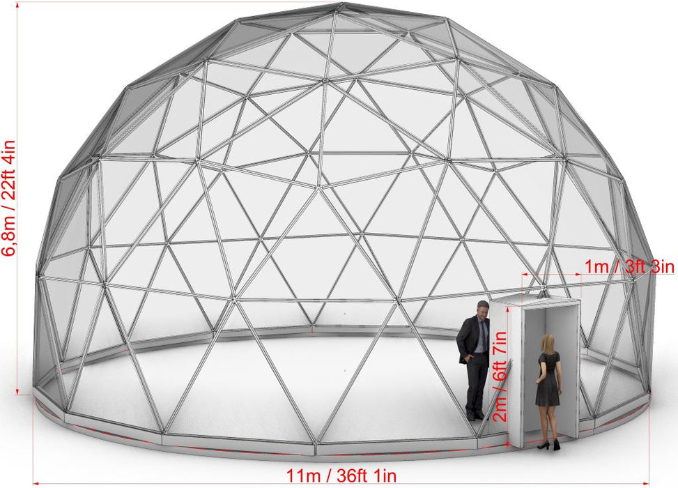 Dôme de loisirs en verre Ø5m