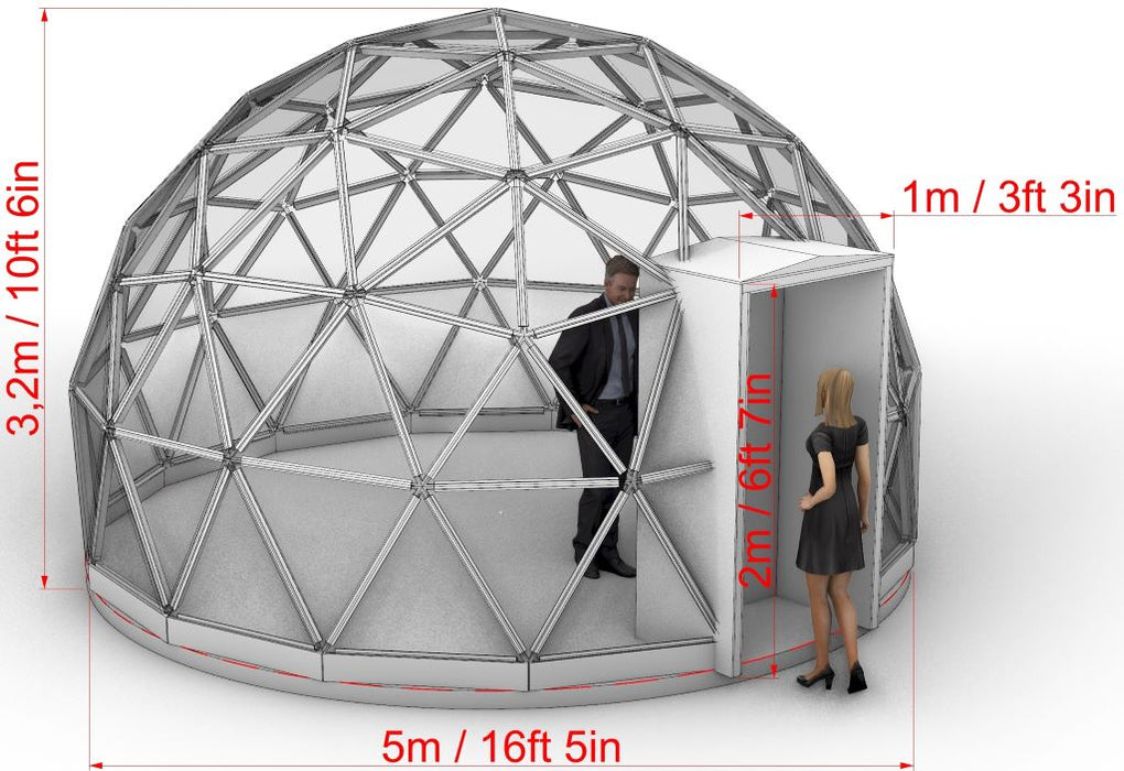 Dôme de loisirs en verre Ø5m