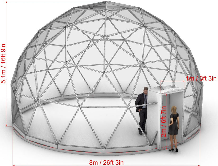 Ø8m (26ft) Insulated Glass Dome F3 4/7