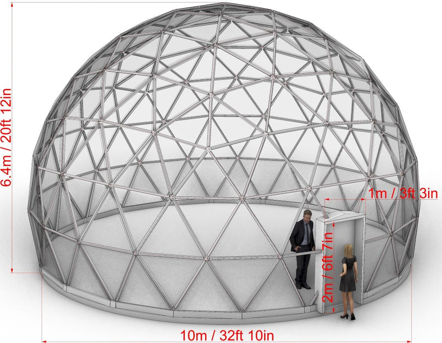 Ø10m (32ft) Insulated Glass Dome F4 1/2 + 1 row