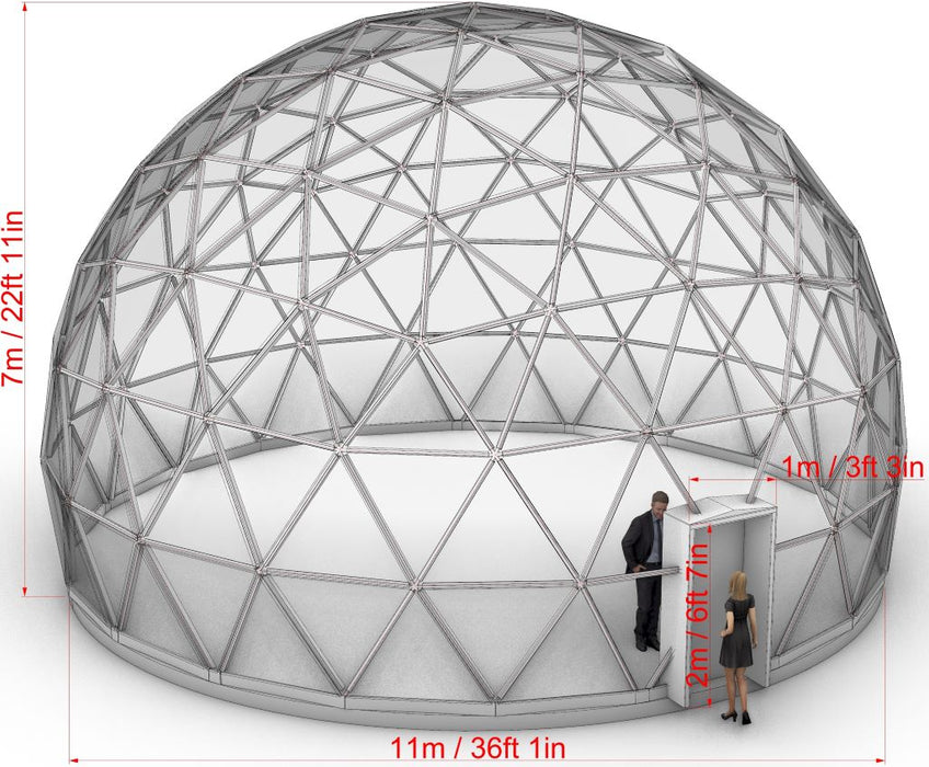 Ø11m (36ft) Insulated Glass Dome F4 1/2 + 1 row
