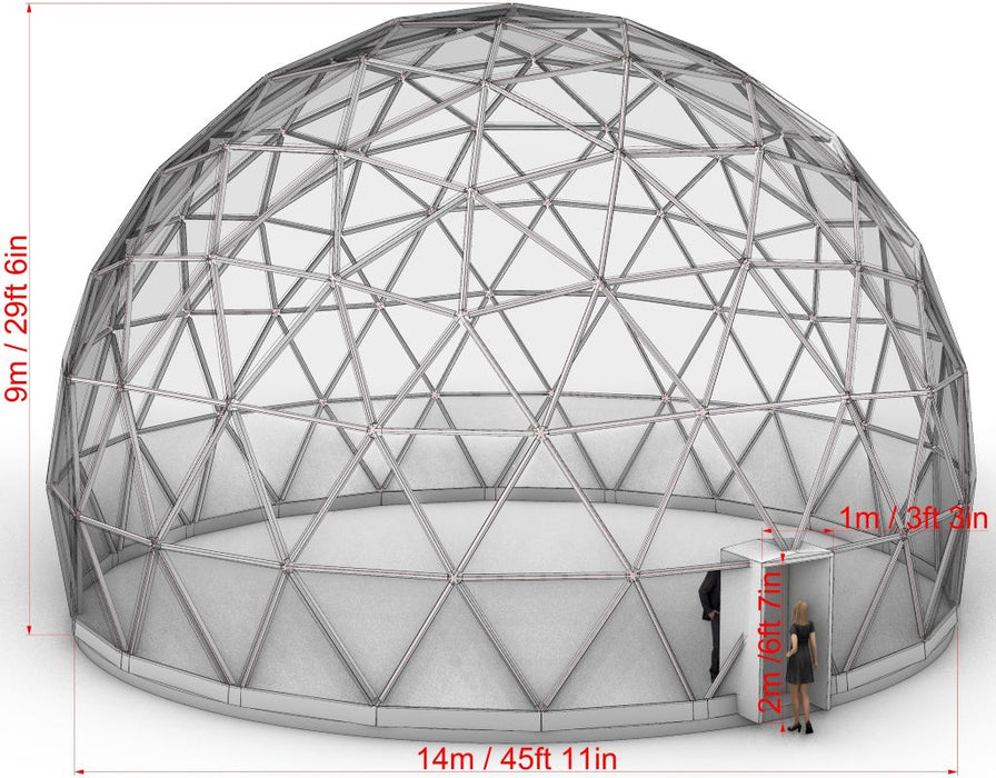 Ø14m (45ft) Insulated Glass Dome F4 1/2 + 1 row