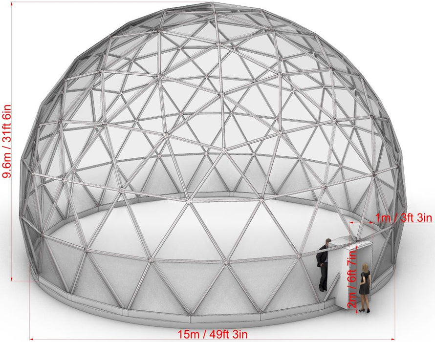 Ø15m (49ft) Insulated Glass Dome F4 1/2 + 1 row