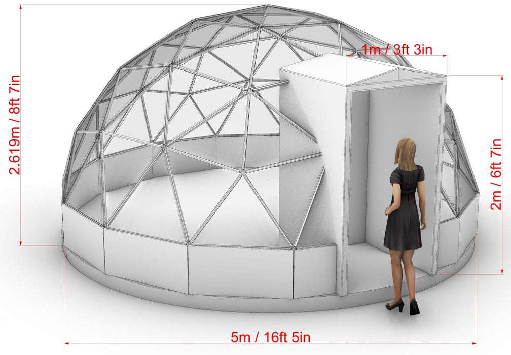 Dôme de loisirs en verre Ø5m