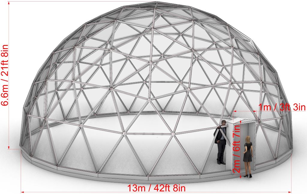 Ø5m Freizeitkuppel aus Glas